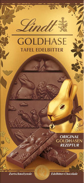 Lindt Gold Bunny Chocolate Bar, Dark Chocolate | 120 g 60% dark chocolate, made according to the original Gold Bunny recipe | Chocolate bar | Chocolate gift