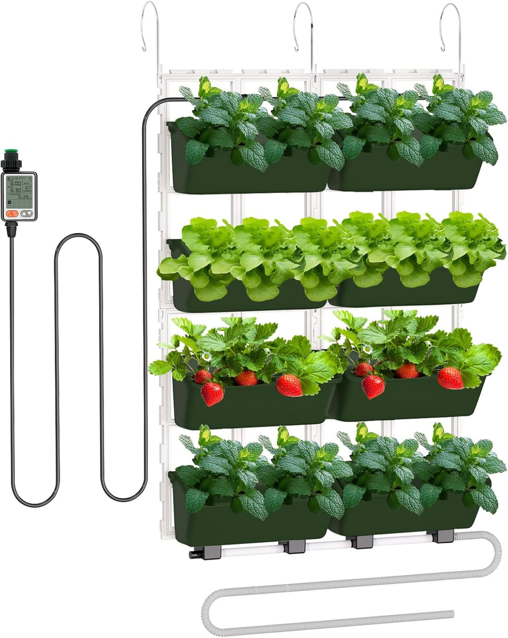 Hängende Vertikale Wand Pflanze, Vertikale Pflanzenwand Balkonbar Pflanzenwand Indoor mit Smart-Timer und Wasserpumpe Blumentopf Wand für Hof Garten Balkon Home Decoration