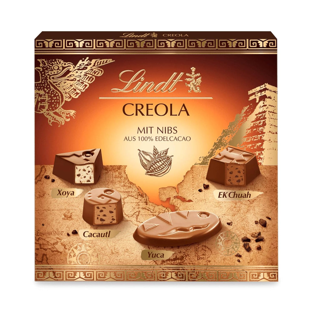 Lindt Chocolate | Creole Praline Box | 165g | 15 pralines in 4 delicious varieties, made from 100% fine cocoa, alcohol-free | Chocolate gift set
