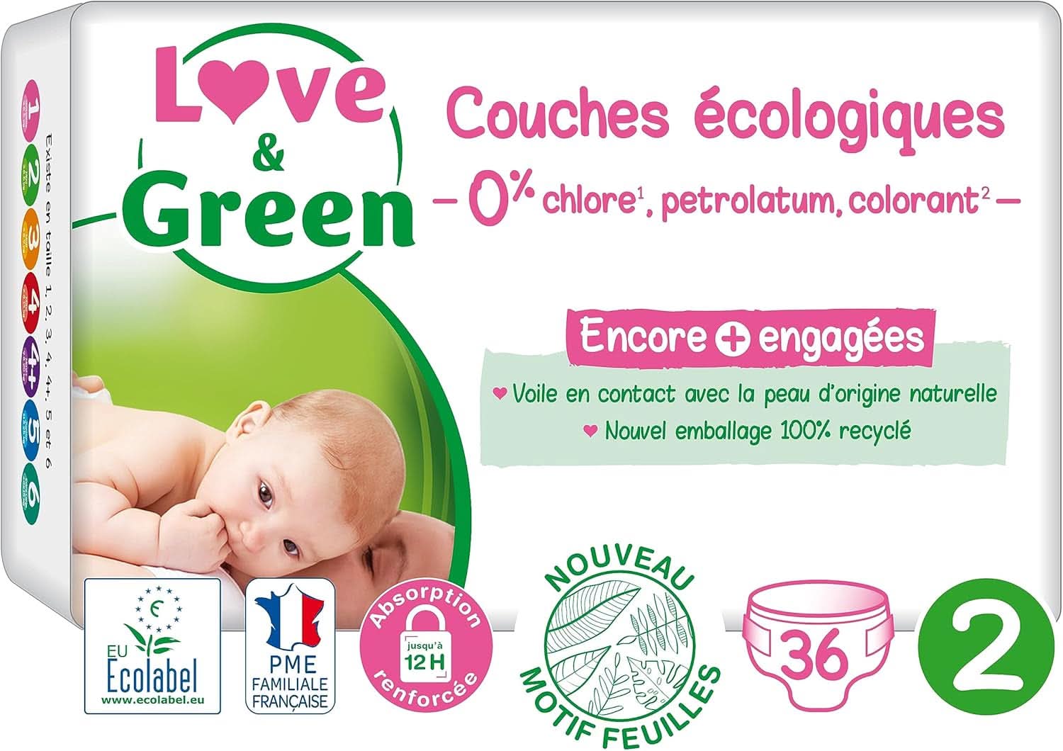 Love & Green, scutece hipoalergenice produse in Elvetia, marimile 1 si 2 Mama si Copilul Naty Shop