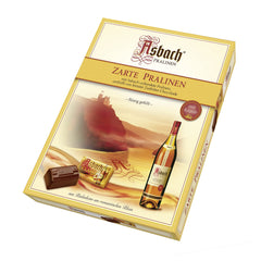 RCP Asbach delicate pralines in crusted bottles - 1 x 310 g - Dark chocolate with Asbach filling