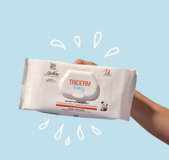 Bionike Triderm Baby Wet Wipes for Dry and Sensitive Skin Soothing and Firming Effect Protects and Moisturizes 72 Wipes