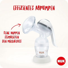 NUK manual breast pump set, soft silicone pillow, 2 perfectly combined bottles, 150 ml Accessories Food and Breastfeeding Bebe Naty Shop