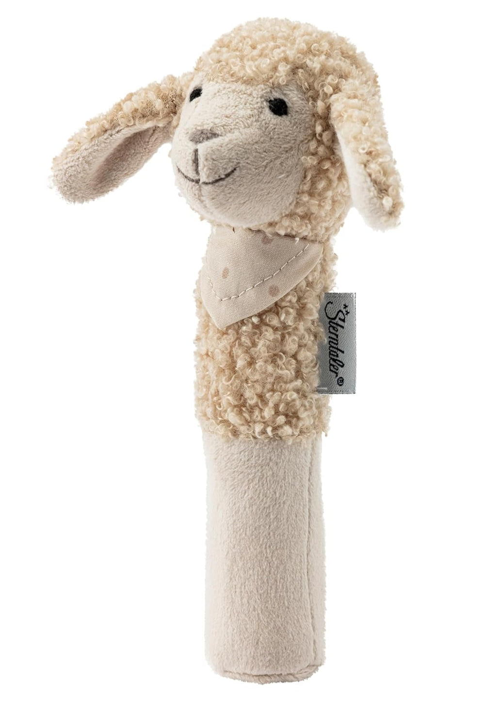 Sterntaler baby squeaker sheep Flocke - Jucărie pentru bebeluși din țesături moi - Jucărie de prins pentru bebeluși - Primele încercări de prindere și joc, de culoarea nisipului Jucarii Bebe Naty Shop Titlu implicit