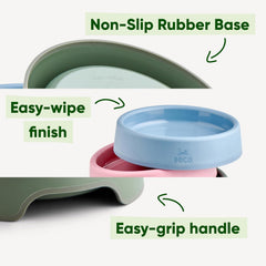 Katzennapf – Futter und Wasser Stabiler Futternapf, recycelter Kunststoff, rutschfeste Gummiunterseite, Schnurrhaar-freundlicher Futternapf, Candy Pink