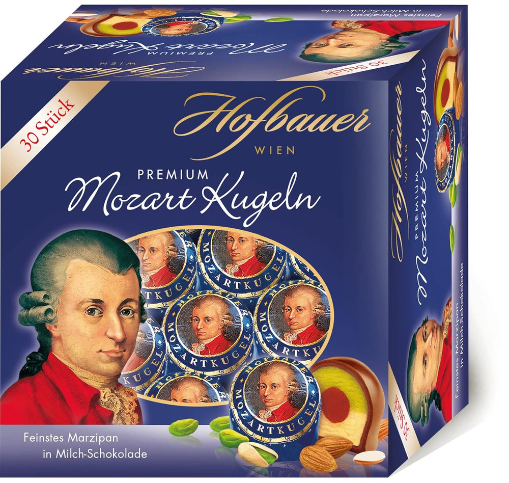 Hofbauer Vienna Mozartkugeln Box of milk chocolate 600g (30 pieces)