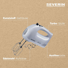 SEVERIN Handmixer HM3820 (LBH 20X9X14 Cm) LBH 20X9X14 Cm Weiß Bucatarie Naty Shop