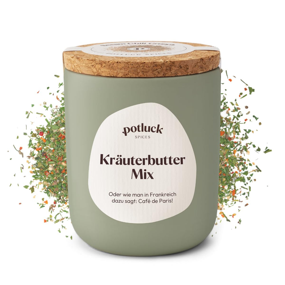 Potluck | Kräuterbutter-Gewürz | Würzmischung im Keramiktopf | 45g | Vegan, gluten-free and with natural ingredients
