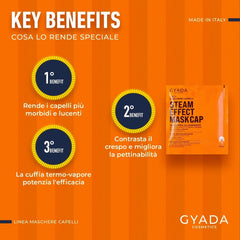 GYADA COSMETICS, mască de păr din material ușor și revitalizant, conferă strălucire și moliciune, efect hrănitor și reparator, cu capac termic, pe bază de ulei de cocos și avocado, 60 ml Masca de par Naty Shop