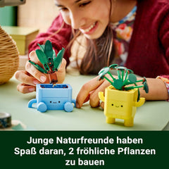 LEGO Botanicals Fröhliche Pflanzen - Spielzeug für Kinder mit 2 Kunstpflanzen, 2 Bunten Blumentöpfen & austauschbaren Cartoon-Gesichtern - Giftidee für Mädchen ab 9 Jahren - 10349