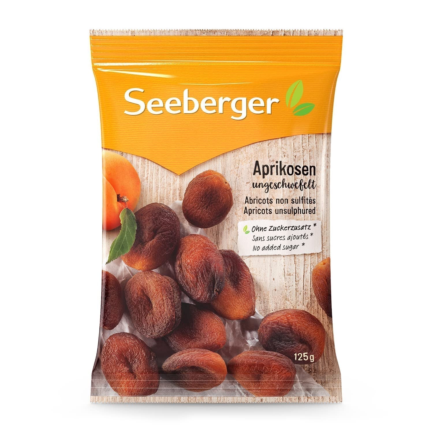 Caise Seeberger nesulfurate: Caise uscate netratate, cu o aromă dulce, fructată - fără zahăr adăugat - fără sâmburi, vegane (1 x 125 g) Produse deshidratate Naty Shop 125 G (1 pachet)