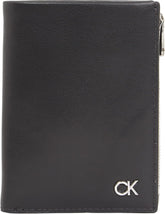Calvin Klein METAL CK TRIFOLD 6CC W/DETACH C Portofel pentru bărbați, Black (Ck Black), OS Portofel Barbati Naty Shop Titlu implicit