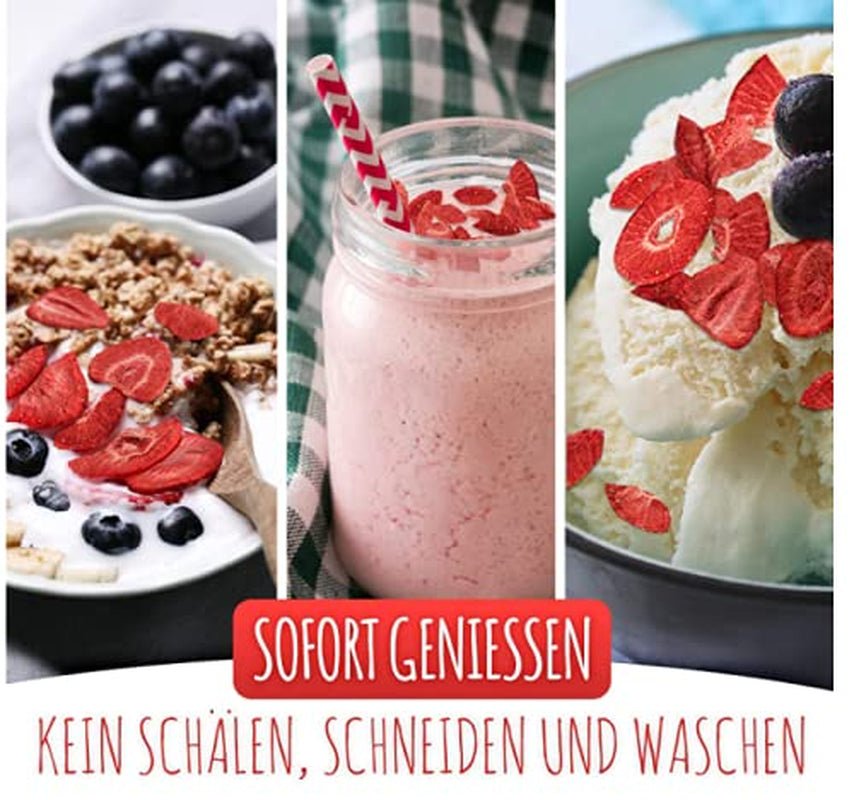 Căpșuni liofilizate, 100g fructe liofilizate în felii, neîndulcite, chipsuri cu căpșuni fructate, căpșuni uscate Produse deshidratate Naty Shop