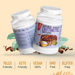 Natürliches Erythrit - Kristallzucker | 10G = 7G Zucker | Natürlicher Zuckerersatz - 0 Kalorien - 0 Glykämischer Index - Keto Und Paleo - 0 Netto-Kohlenhydrate - Kein GVO - Castello since 1907-1Kg Sweeteners Naty Shop