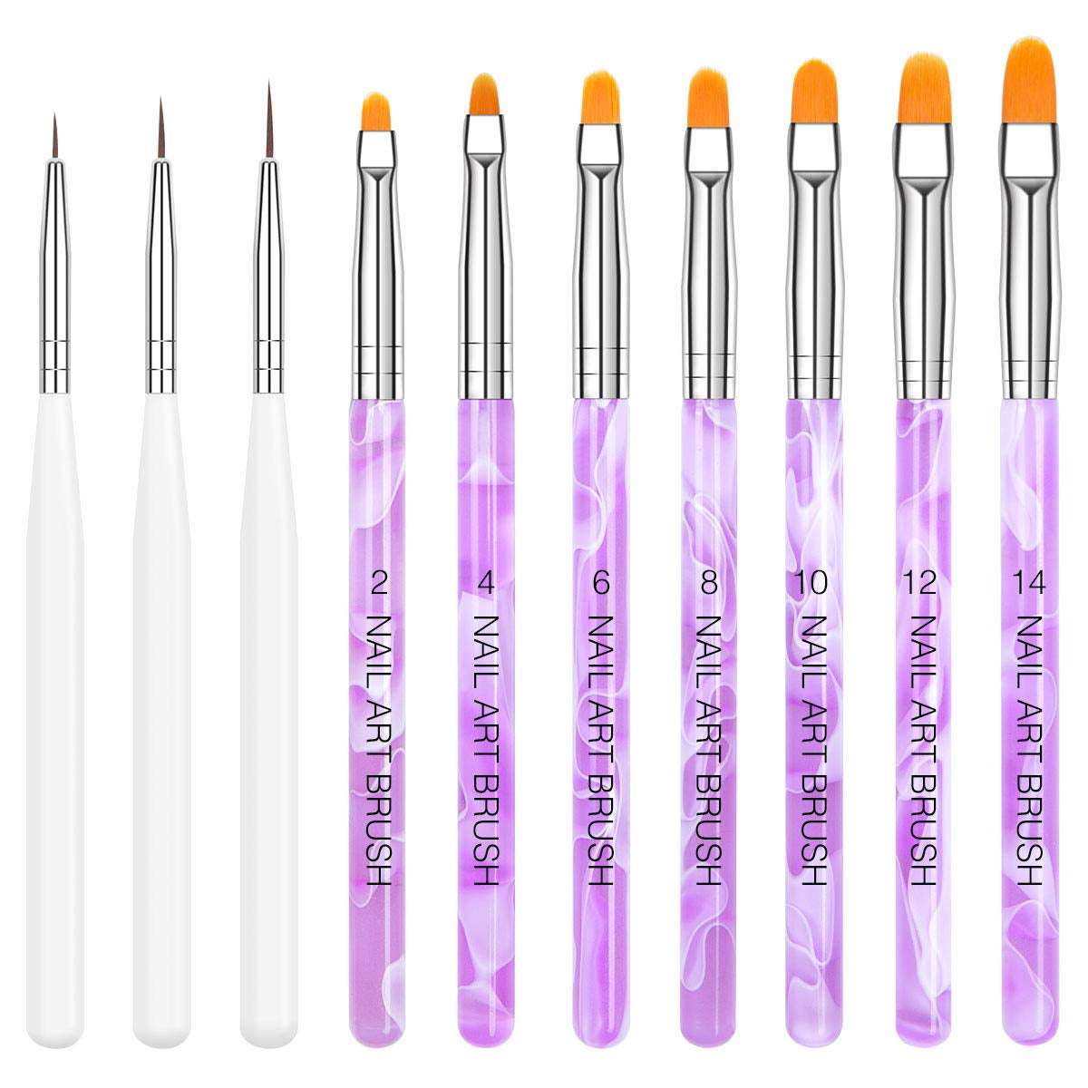 Nagel Pinsel Set, 10-Teilig Gelnägel Pinsel Nagellackstift Acrylpinsel Für UV Gel Nägel Acrylfingernägel Nailart Maniküre Nageldesign Zubehör