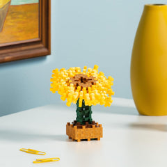 Plus-Plus 5163 Geniales Konstruktionsspielzeug, Sonnenblumen von Vincent Van Gogh, Inspired-Edition, Kreativ-Bausteine Tube, 350 Teile, Sunflowers