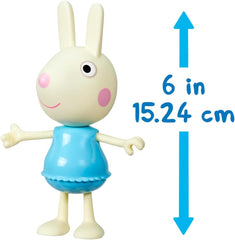 Peppa Pig Luisa Löffel Anziehspaß Figur, 15 cm large doll for girls with accessories and clothes for Anziehen, interactive toys set for children from 3 years