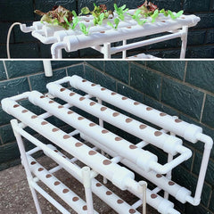 Hydroponic Grow Kit PVC Hydroponic Grow System 2 Layers 72 Holes Hydroponic System Grow Kit Soilless Plant Growing Systems Soilless Hydroponic Grow System In Water