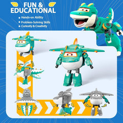 Super Wings EU770447 - Transforming Tino & Pet, transforming toy figure approx. 14.5 cm and pet with the height of approx. 4.3 cm, for children over 3 years of age Action figures Naty Shop