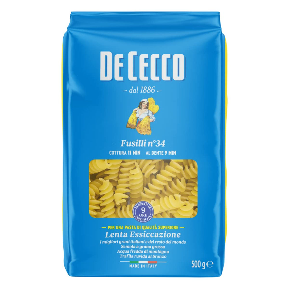 Fusilli 34, Grano duro semolina pasta, 500 g