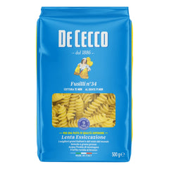 Fusilli 34, Grano duro semolina pasta, 500 g