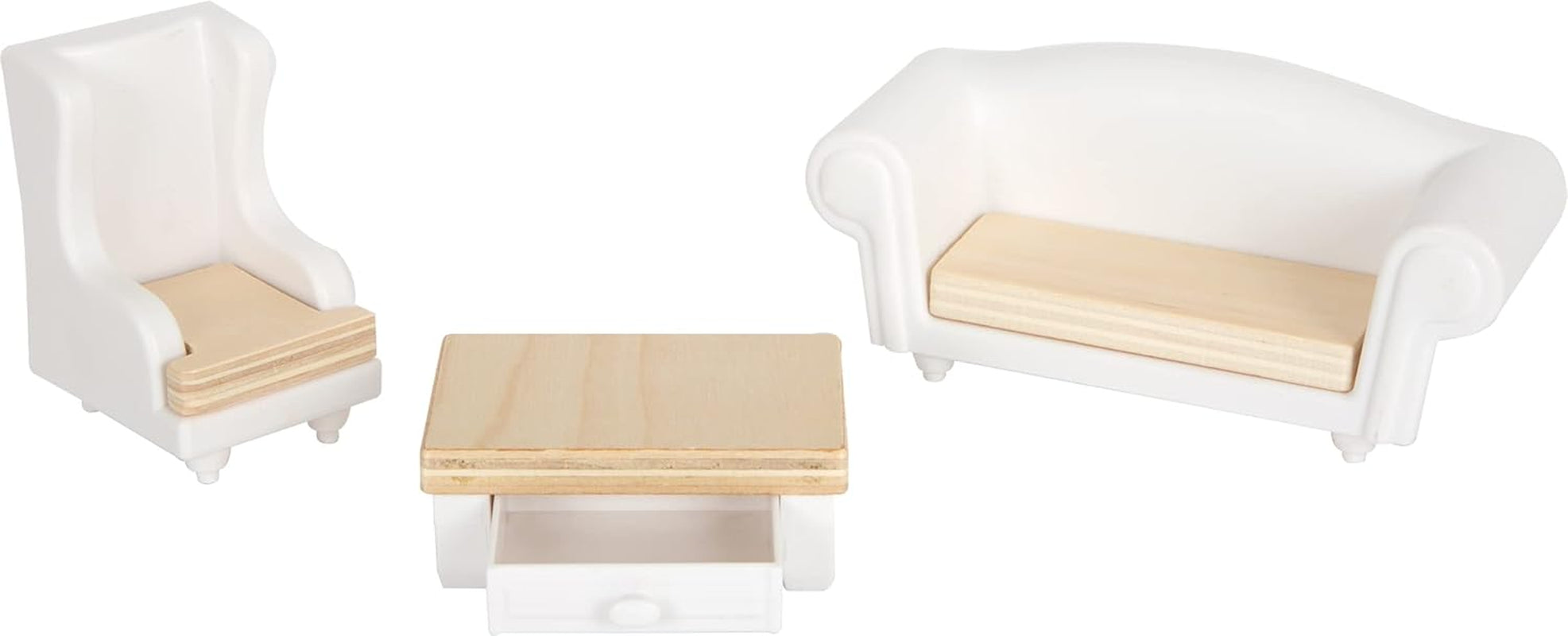 Casă de păpuși Small Foot Vilă de oraș din lemn, cu 3 etaje, față deschisă și 12 mobilier, pentru copii de la 3 ani, 11802, alb gri Casute de papusi Naty Shop