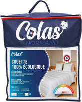 COLAS NORMAND - Eco-friendly quilt - warm - 240 X 220 Cm - envelope and filling from recycled bottles - soft, silky and comfortable - careful manufacturing Quilts and quilts Naty Shop 220X240 Cm Warm