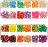 1000 Stk Nagel Obst Scheiben, Nagelkunst Fruchtscheiben Charms Cute Obst-Blumen Charms Mixed Set Mini 3D Obstscheibe Nail Art Zum Nagelkunst Handy Deko DIY Schleimbasteln Ornament Scrapbooking