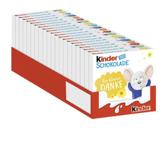 Kinder Chocolate (20 x 50g) - Valentine's Day Gift for Him & Her, Carnival & Mardi Gras Sweets - Filled Milk Chocolate Bars - 20 Packs of 4 Individual Bars Each