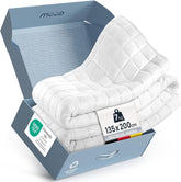 Pătură terapeutică de 7 kg I 135X200Cm I Pentru somn odihnitor I Pătură ponderată de înaltă calitate din bumbac respirabil I Reducătoare de stres și terapeutică - Inclusiv cutie de ambalare cu mâner de transport Paturi si Cuverturi Besuche den müüd-Store 135 X 200 Cm 7,0 Kilograme