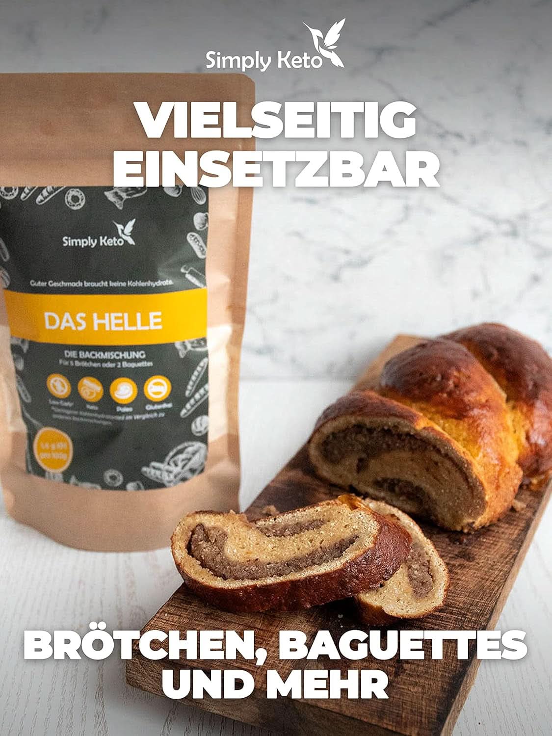 Simply Keto The Light Lower Carb* Bread, Mix pentru pĂąine fÄrÄ gluten, 260 grame Bucatarie Naty Shop