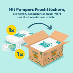 Pampers Premium Protection Pants Größe 6, 78 Windeln, 13kg-19kg, Mit 360° Fitform, 2x breiteren Bundchen als vorher für Komfort & Schutz + 10 Stück Pampers Aqua Baby-Weuchttücher enthalten