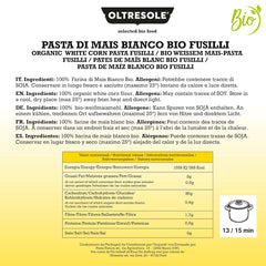 - Weiße Maisnudeln aus italienische Bio-Mais, glutenfrei, Fusilli-Format - glutenfreie Nudeln, 100% Bio-Weißmehl, vegan, Packung mit 3 Packungen à 350 g