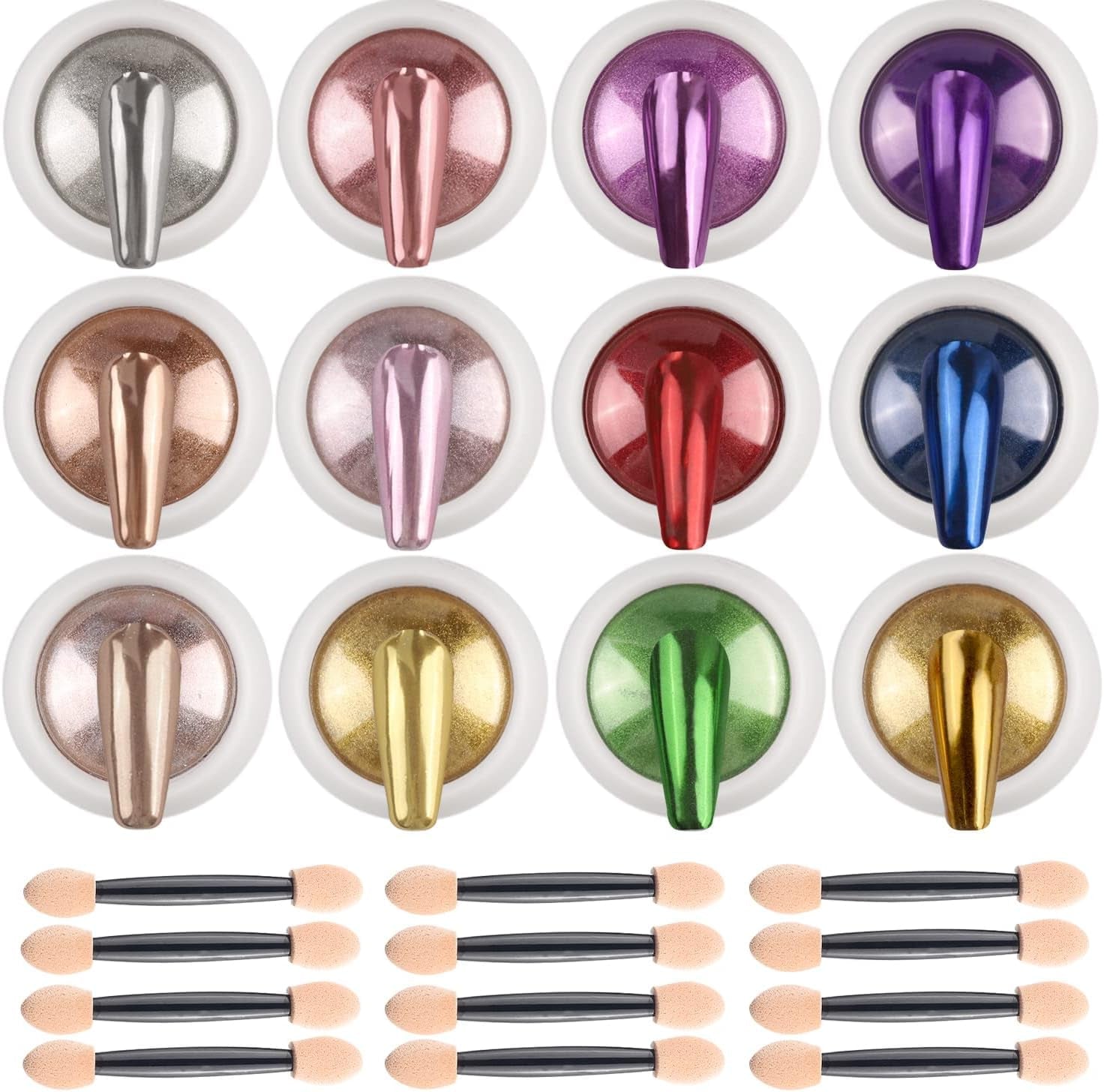 BISHENGYF Rose Gold Chrome Nail PowderNeue Upgrade Grosse Kapazität Chrom PulverSuper-Spiegeleffekt Metall Mirror Chrome Powder –Neon Glassy Pearl Effect Glitter Nagelkunst Pulver Für DIY Salon