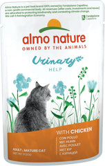 Almo Nature Functional Urinary Help - Hrană umedă pentru pisici adulte cu pui - Susține sănătatea tractului urinar - 30 de pliculețe a câte 70 g fiecare