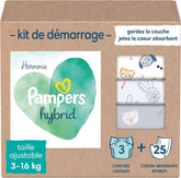 Pampers - Harmony Hybrid Starter Pack, 3 washable diapers + 25 disposable wipes - 1 pack Mother and Baby Naty Shop