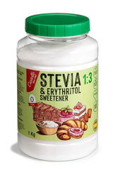 Stevia + Erythritol 1:3 Süßstoff | 1G = 3G Zucker | 100% Natürlicher Zuckerersatz - 0 Kalorien - 0 Glykämischer Index - Keto Und Paleo - 0 Netto-Kohlenhydrate - Kein GVO - Castello since 1907-1 Kg Sweeteners Naty Shop Default Title