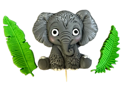 Set 3 decoratiuni comestibile din pasta de zahar, Pui de elefant Decoratiuni din Pasta de Zahar Nati Shop