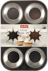 Zenker 62230 Baking tray Cupcake/Muffin 6 pcs, Band 29 X 19.5 X 3Cm, Silver Line Molds and baking trays Naty Shop