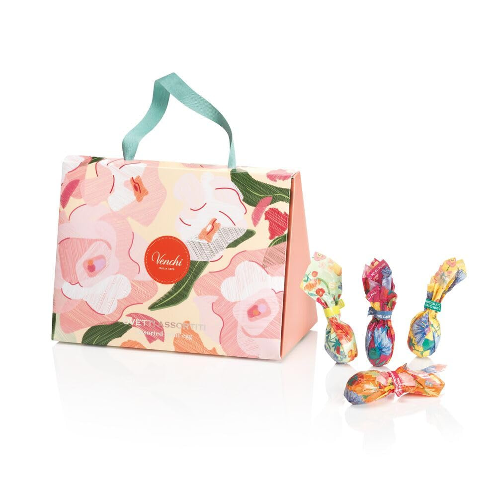 Gift box with ovetti di cioccolato collection Camelia 200 g