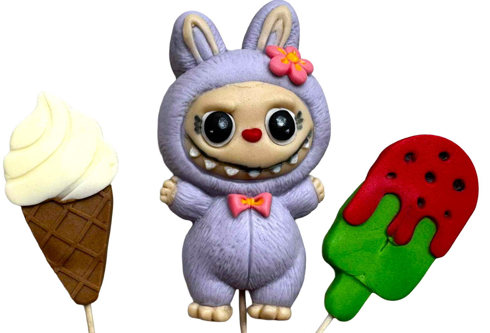 Set decoratiuni comestibile, Labubu Decoratiuni din Pasta de Zahar Nati Shop