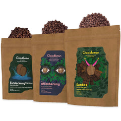 Set de degustare cafea - Espresso - Clasic | 3 tipuri diferite de prăjire espresso | 2 x 100% Arabica - 1 x 70% Arabica/30% Robusta | Set de degustare perfect pentru aparatele portafiltru | Boabe întregi