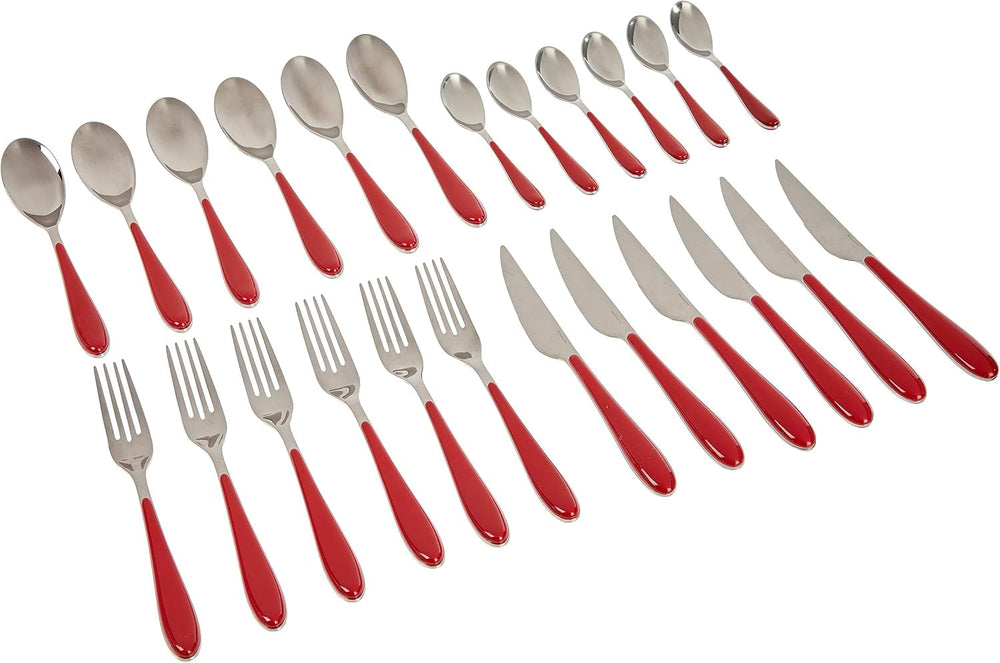 Bugatti Gioia cutlery set, 24 pieces, red Kitchen Naty Shop