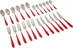 Bugatti Gioia cutlery set, 24 pieces, red Kitchen Naty Shop