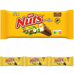 Nestlé, Batoane de ciocolată cu alune de pădure cu umplutură de caramel, alune de pădure întregi și cremă delicioasă de bomboane, acoperite cu ciocolată cu lapte, pachet de 4 (5x30g)