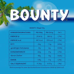 Bounty Chocolate Bars Coconut Chocolate Flavor 24 Bars in a Pack (24 x 57g)
