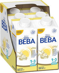 BEBA Junior Ready-to-Drink Milk Drink 1-3 Years, With HMO, Age Appropriate Protein Content, Palm Oil Free, Fish Oil Free, Toddler Food, Pack of 6 (6 x 200ml)