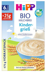HiPP Organic Milk Porridge for Babies (4 x 475g), from 6 months, no added sugar, gentle on baby's tummy, best organic quality