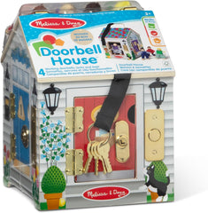 Melissa & Doug - Casă de păpuși din lemn cu sunete de sonerie, multicoloră, potrivită pentru vârste de 3 ani și peste, băieți și fete