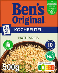 BEN'S ORIGINAL™ natural rice in a bag, 9 x 500 g